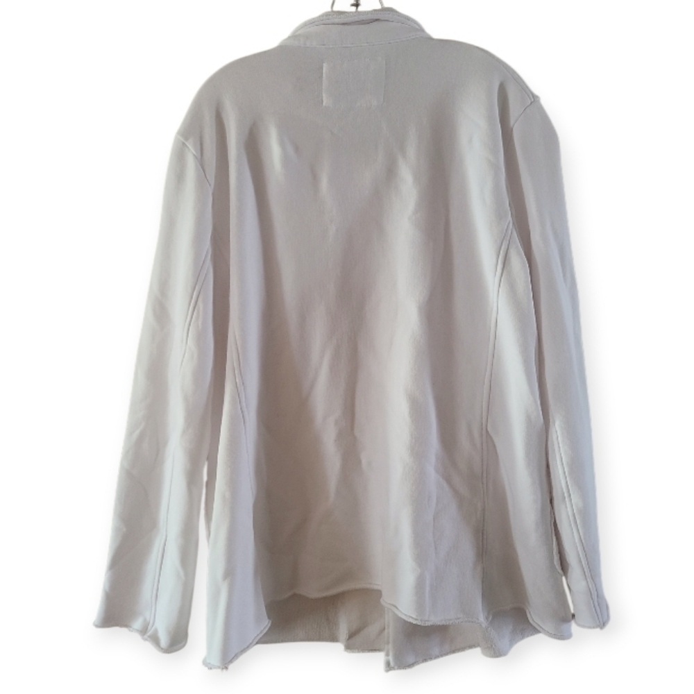 Frank & Eileen Belfast Triple Fleece Sweatshirt Peacoat  White Jacket - Picture 12 of 17